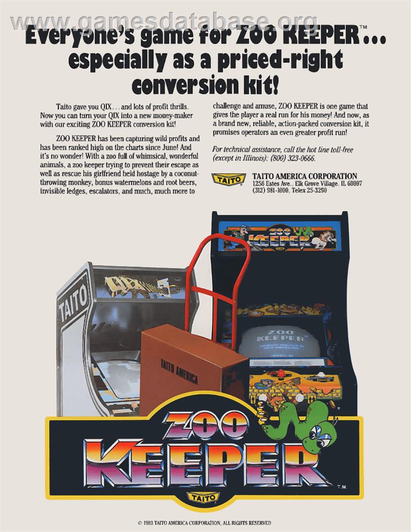 Zoo Keeper - Arcade - Artwork - Advert