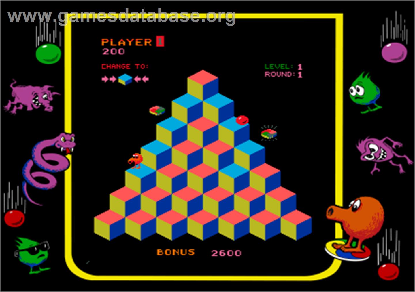 Faster, Harder, More Challenging Q*bert - Arcade - Artwork - Artwork