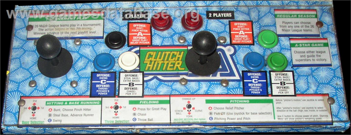 Clutch Hitter - Arcade - Artwork - Control Panel