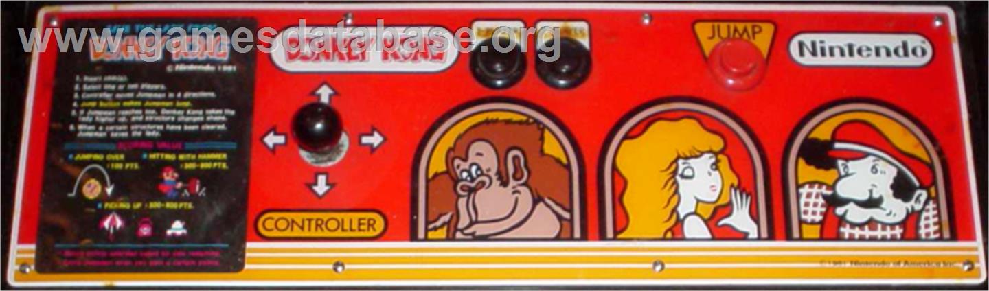 Donkey Kong - Arcade - Artwork - Control Panel