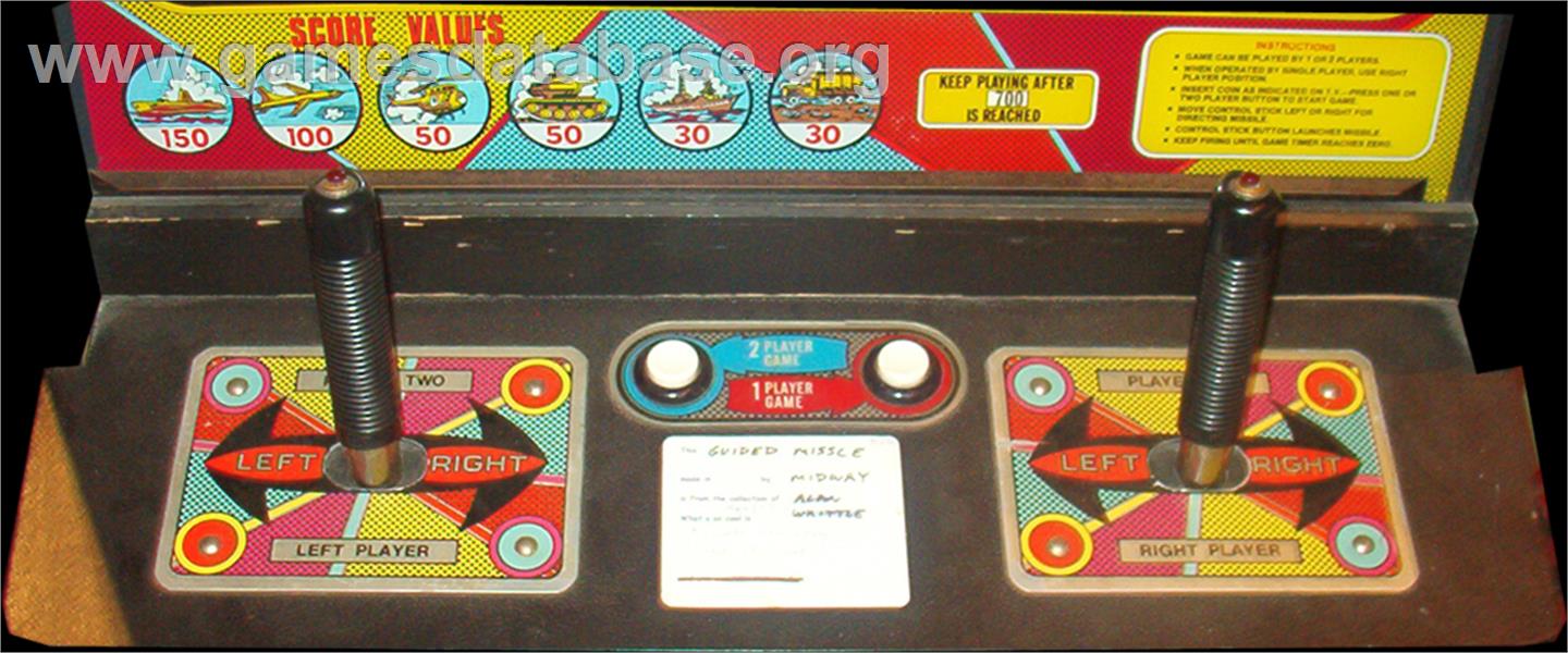 Missile X / Guided Missile - Arcade - Artwork - Control Panel