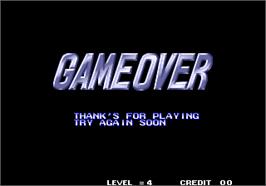 Game Over Screen for Aggressors of Dark Kombat / Tsuukai GANGAN Koushinkyoku.