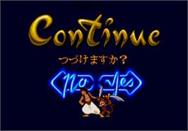 Game Over Screen for Aladdin.