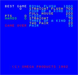 Game Over Screen for Cal Omega - Game 12.8.