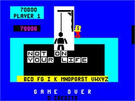 Game Over Screen for Hangman.