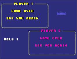 Game Over Screen for Jumbo Ozaki Super Masters Golf.