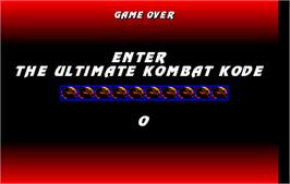 Game Over Screen for Mortal Kombat 3.