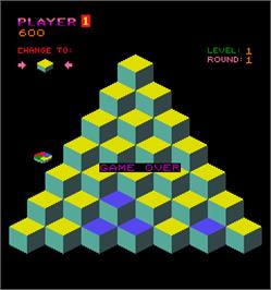 Game Over Screen for Q*bert Board Input Test Rom.