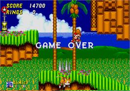 Game Over Screen for Sonic The Hedgehog 2.