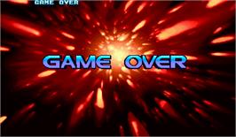 Game Over Screen for Street Fighter III 2nd Impact: Giant Attack.