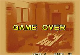 Game Over Screen for The Ultimate 11 - The SNK Football Championship / Tokuten Ou - Honoo no Libero.