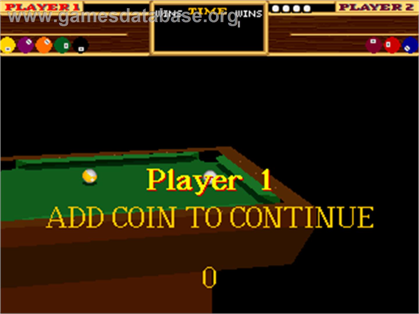 9-Ball Shootout - Arcade - Artwork - Game Over Screen