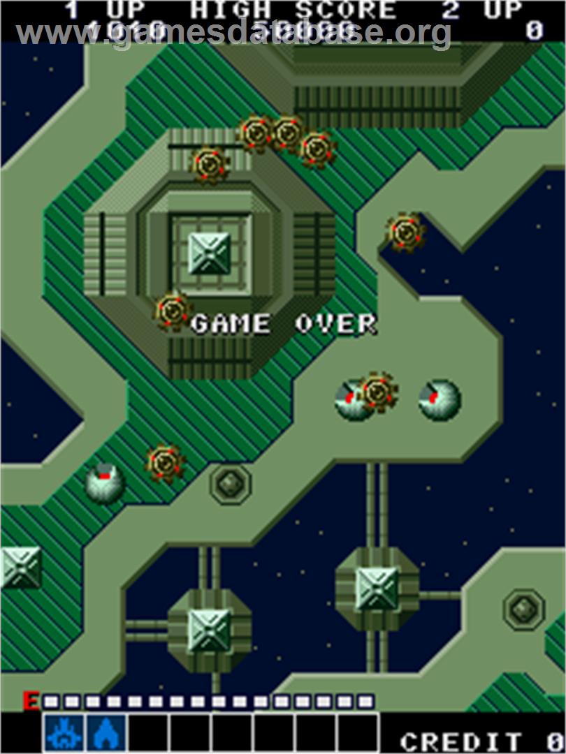 ASO - Armored Scrum Object - Arcade - Artwork - Game Over Screen