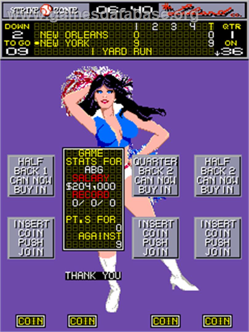All American Football - Arcade - Artwork - Game Over Screen