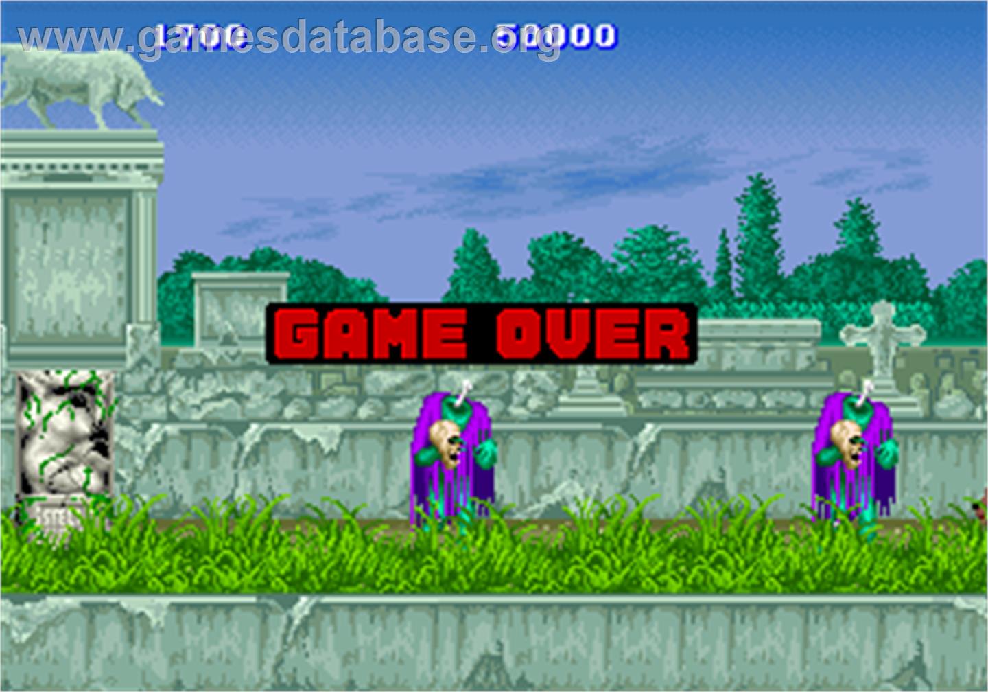 Altered Beast - Arcade - Artwork - Game Over Screen