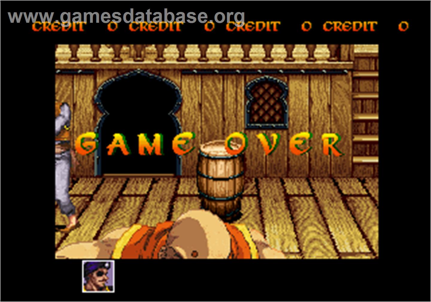 Arabian Fight - Arcade - Artwork - Game Over Screen