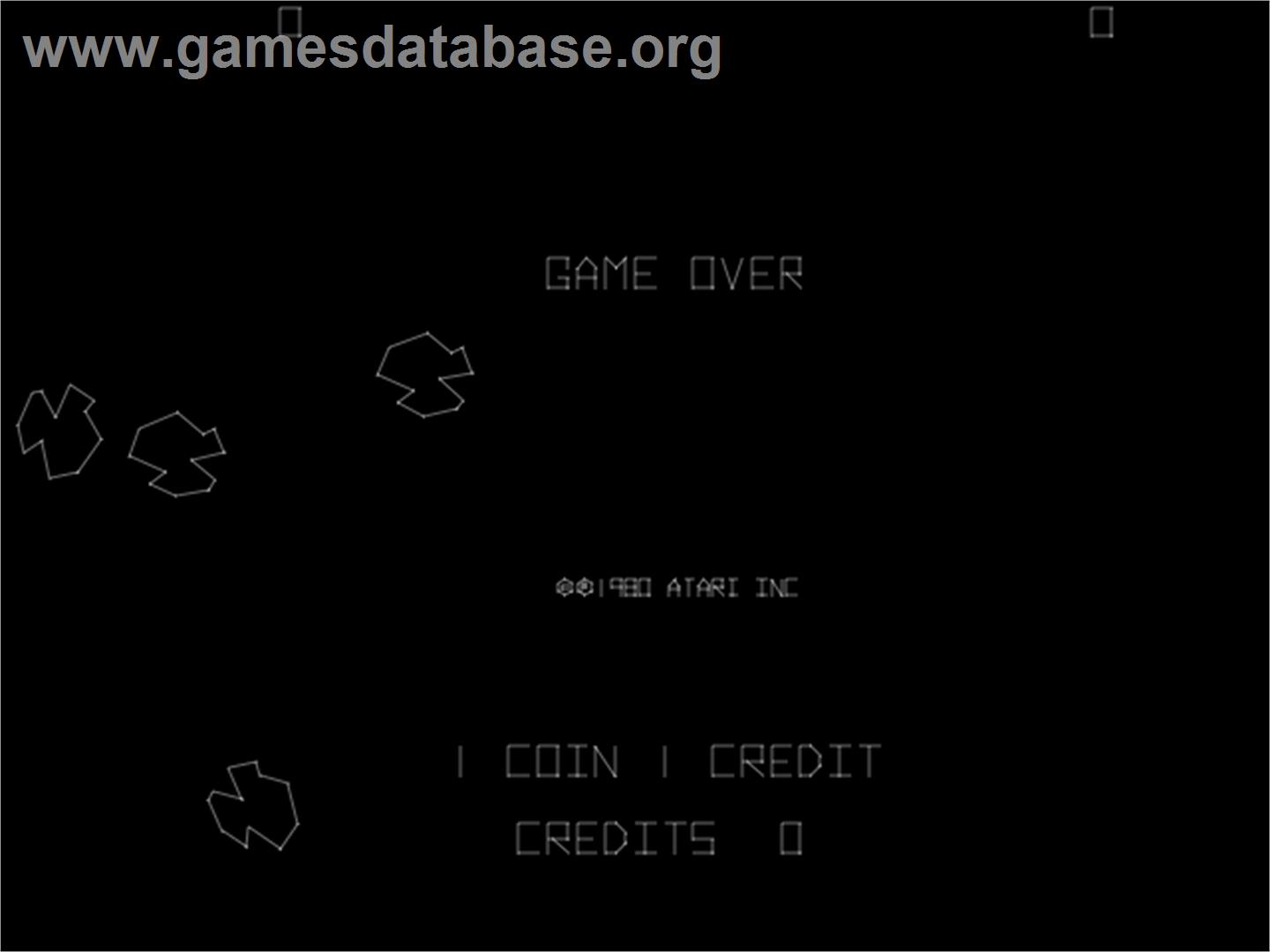 Asteroids Deluxe - Arcade - Artwork - Game Over Screen