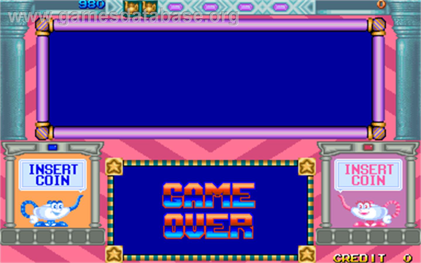 Athena no Hatena ? - Arcade - Artwork - Game Over Screen