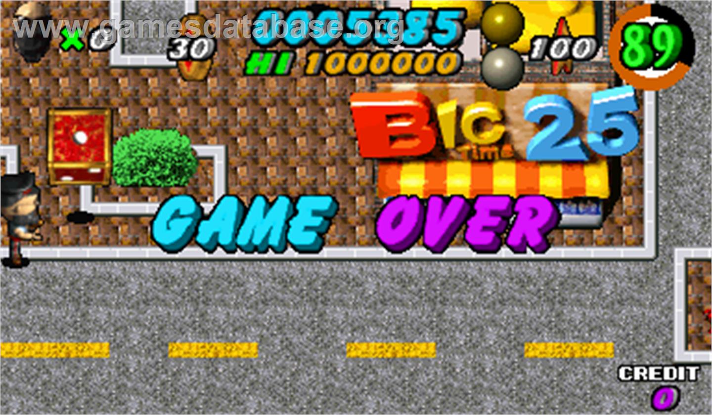 Burglar X - Arcade - Artwork - Game Over Screen