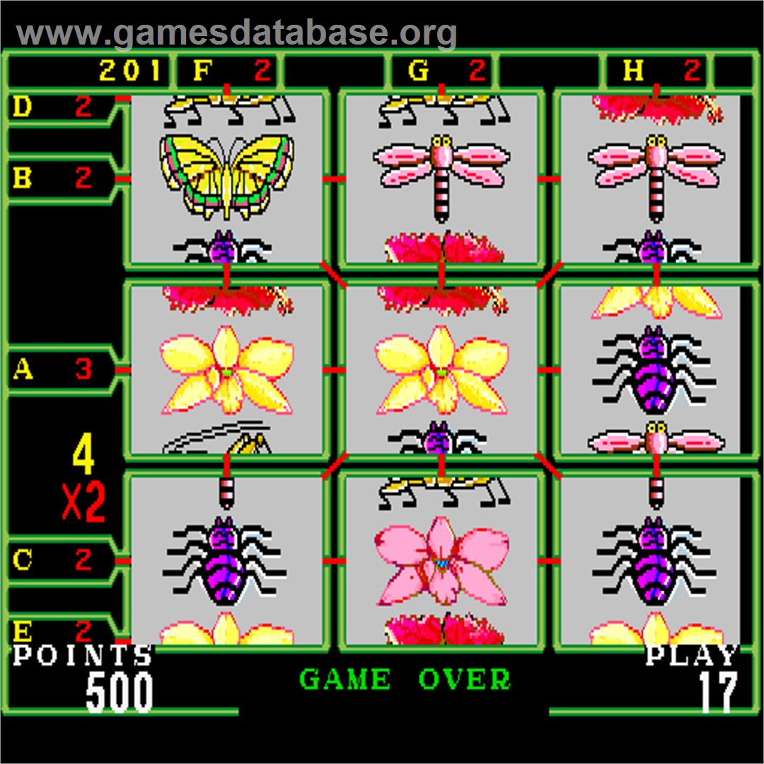 Butterfly Video Game - Arcade - Artwork - Game Over Screen