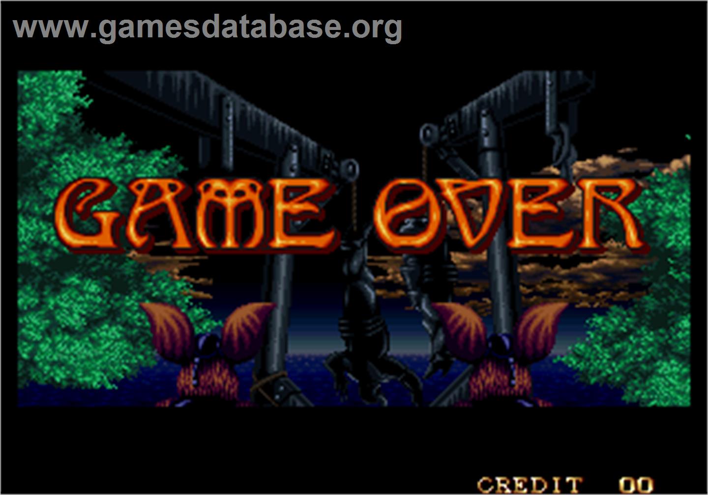 Crossed Swords - Arcade - Artwork - Game Over Screen