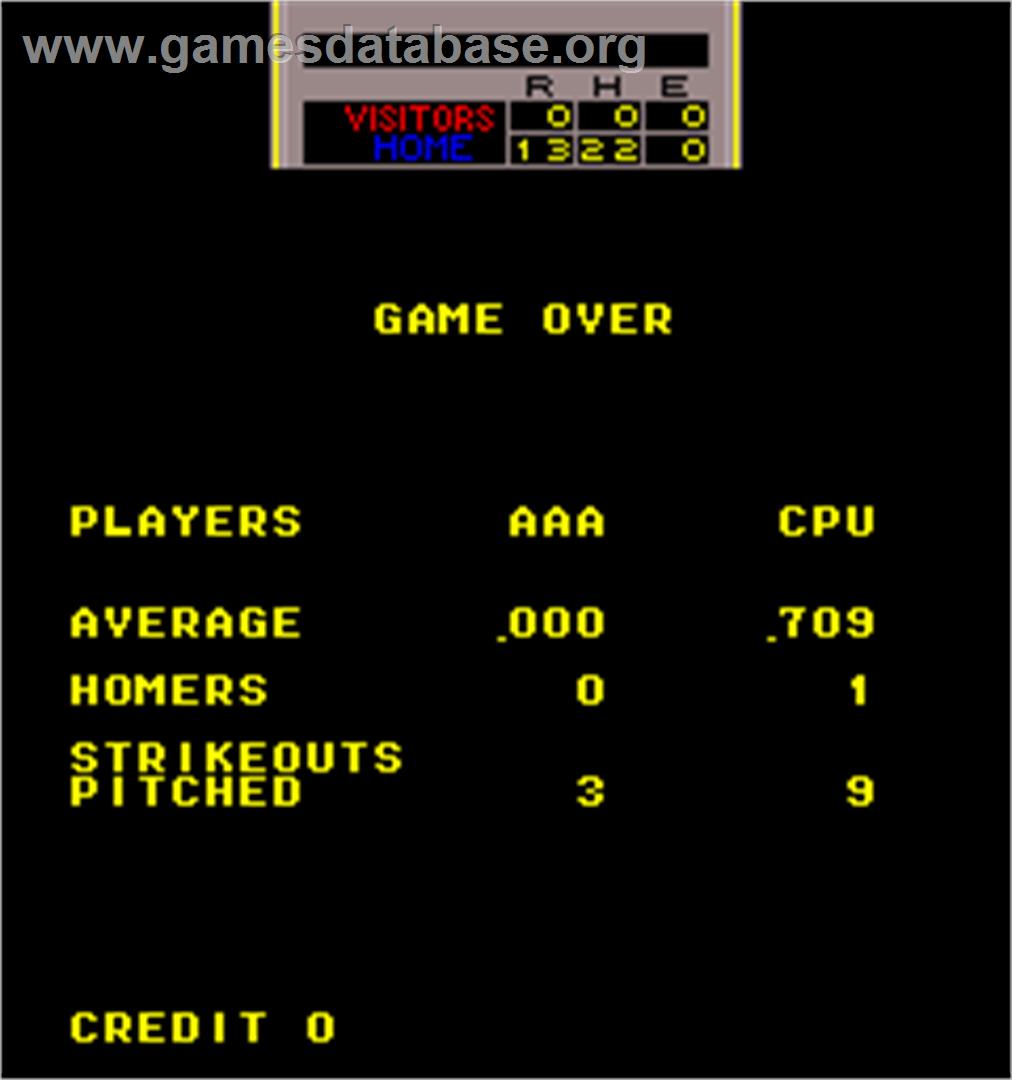 Curve Ball - Arcade - Artwork - Game Over Screen