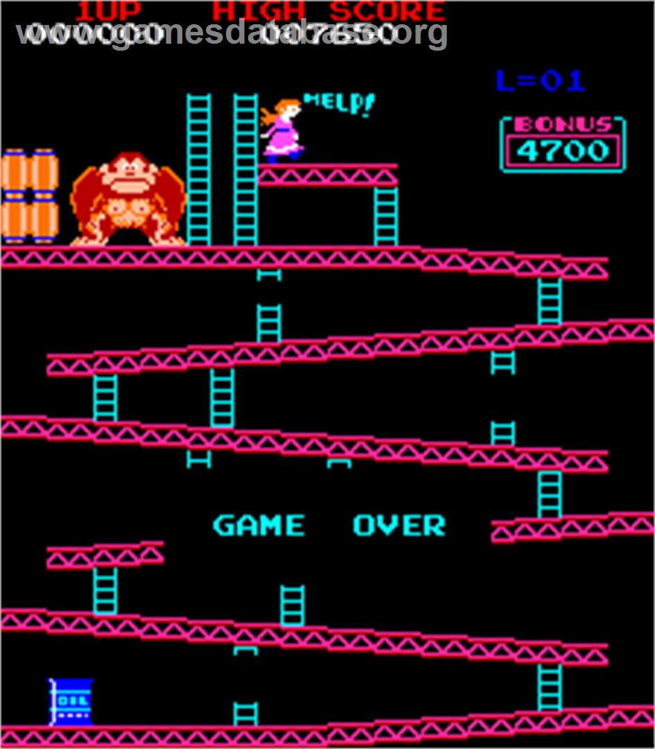 Donkey Kong - Arcade - Artwork - Game Over Screen