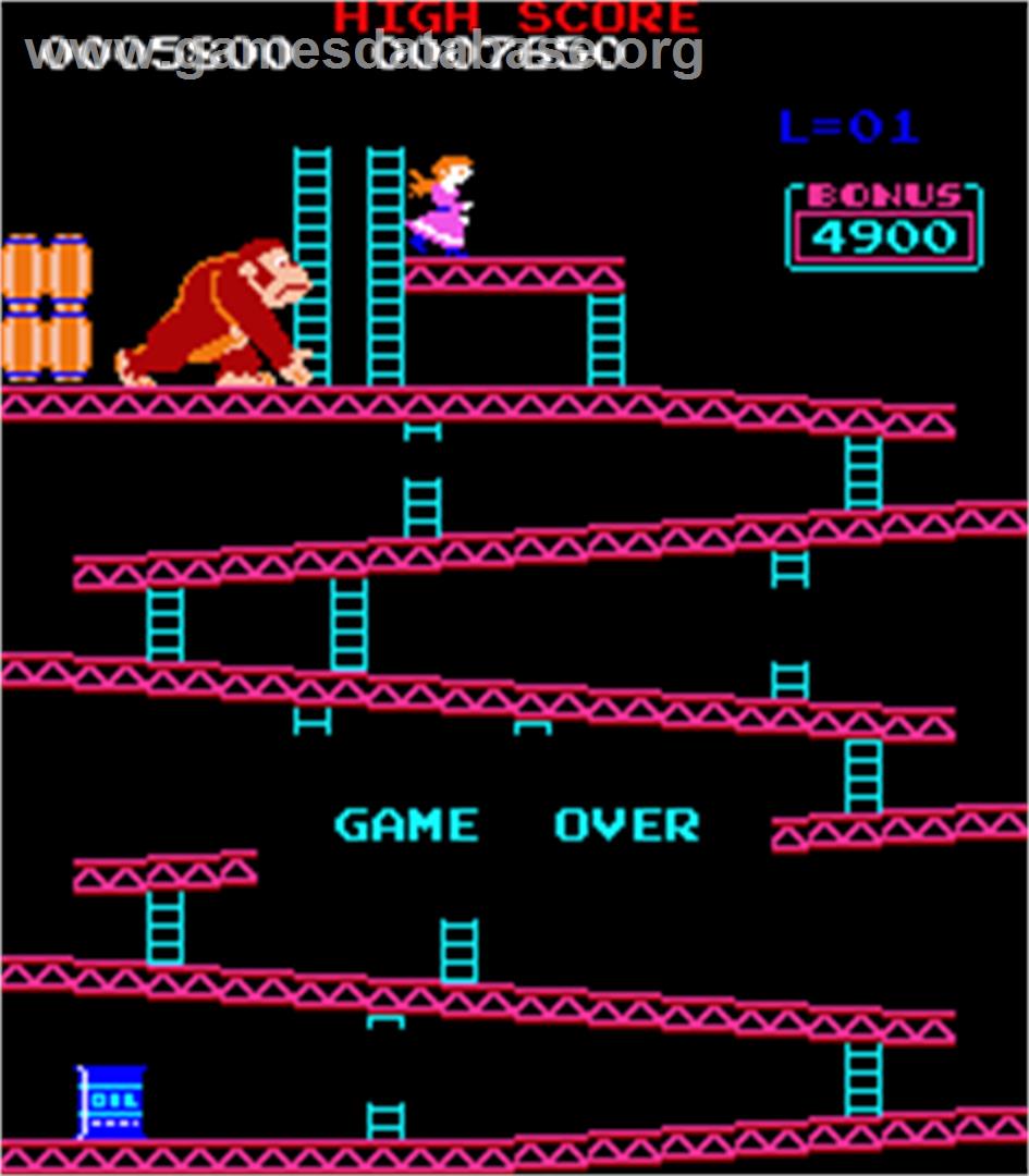 Donkey Kong II - Jumpman Returns - Arcade - Artwork - Game Over Screen