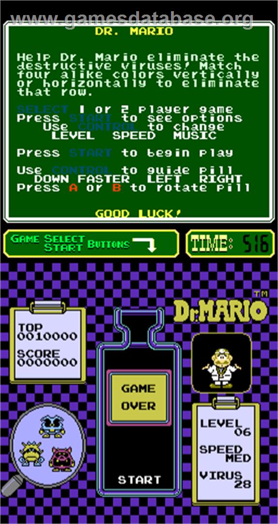 Dr. Mario - Arcade - Artwork - Game Over Screen