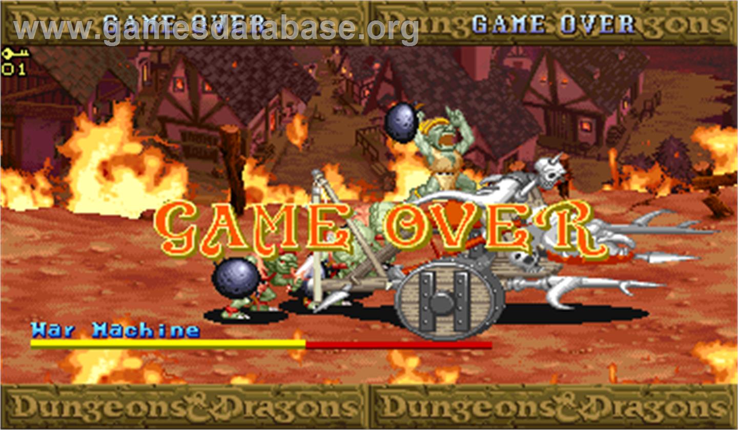 Dungeons & Dragons: Shadow over Mystara - Arcade - Artwork - Game Over Screen