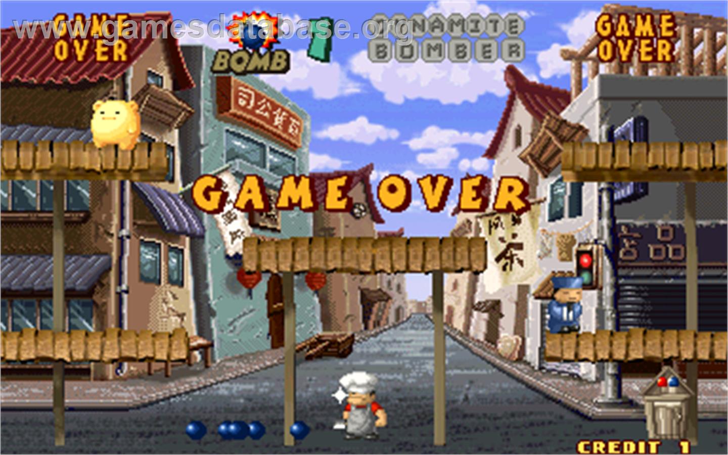 Dynamite Bomber - Arcade - Artwork - Game Over Screen