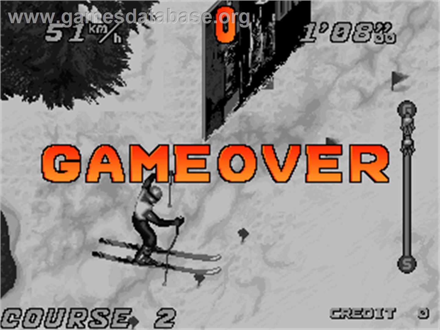 Extreme Downhill - Arcade - Artwork - Game Over Screen