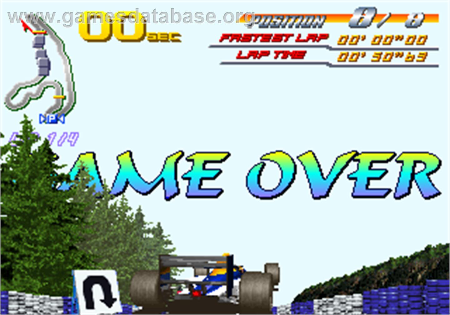 F1 Super Battle - Arcade - Artwork - Game Over Screen
