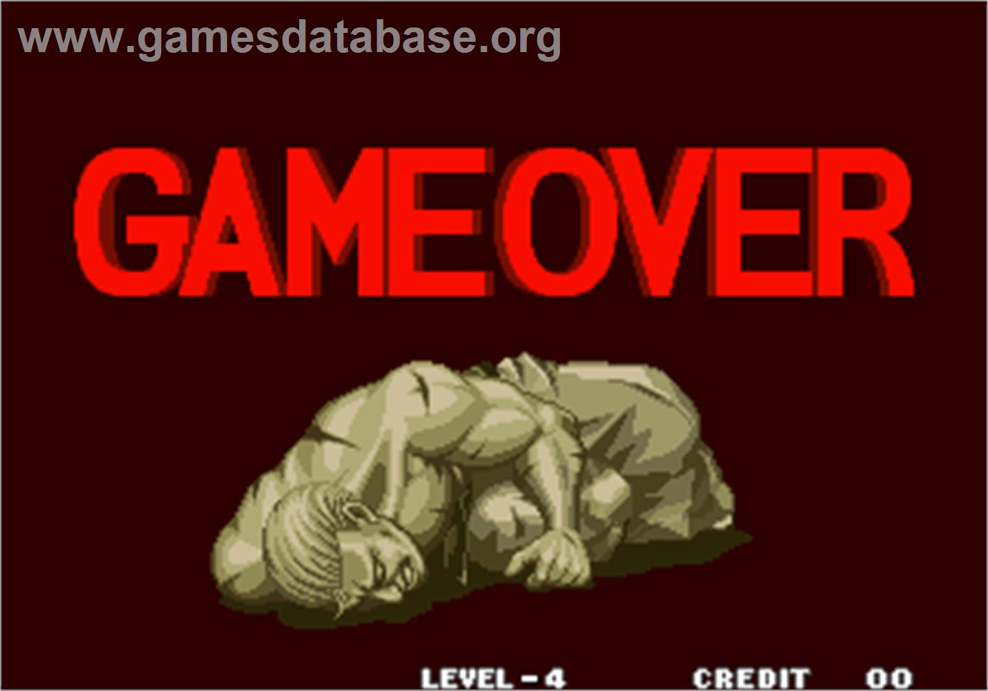 Fatal Fury 3 - Road to the Final Victory / Garou Densetsu 3 - haruka-naru tatakai - Arcade - Artwork - Game Over Screen