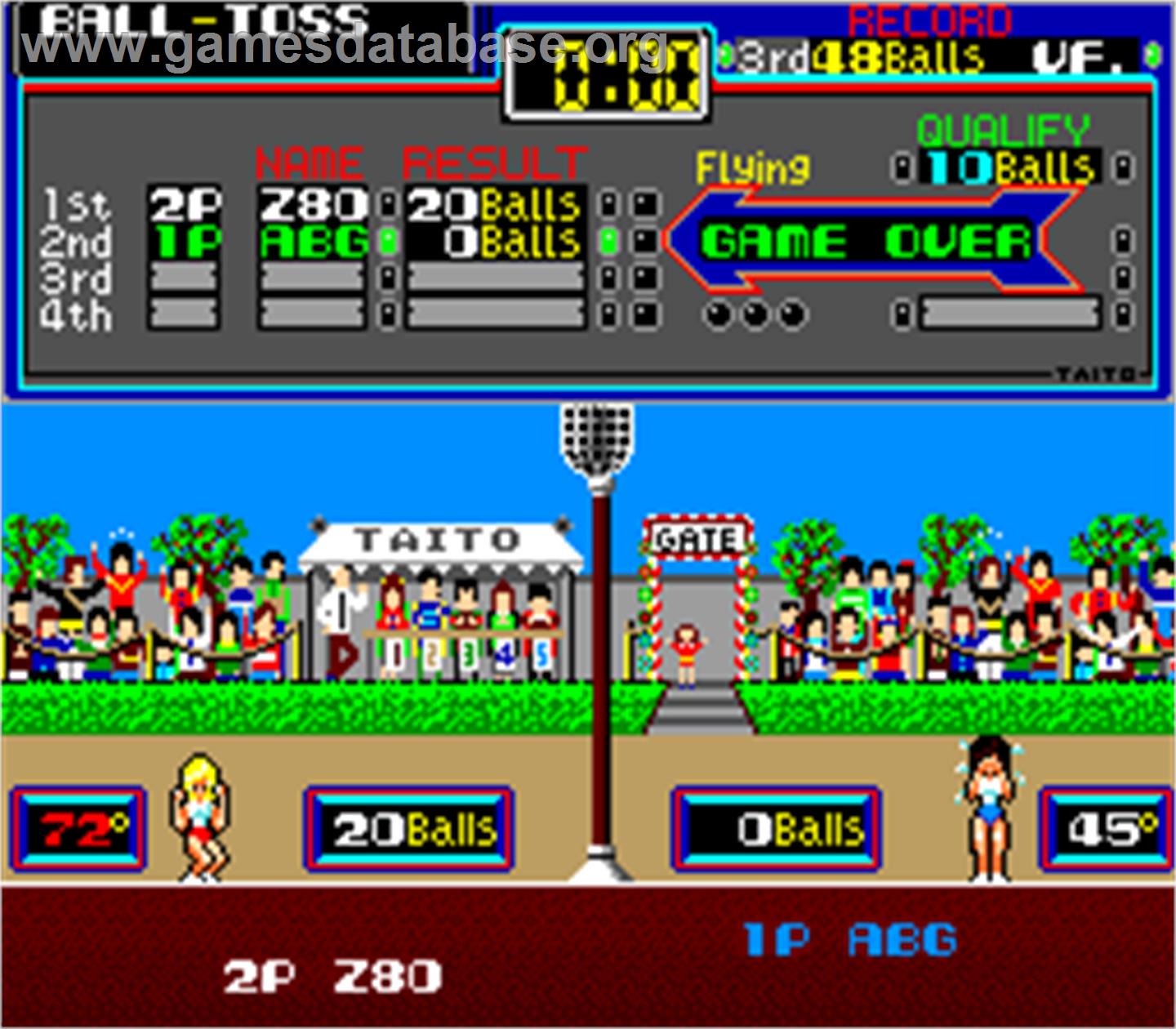 Field Day - Arcade - Artwork - Game Over Screen
