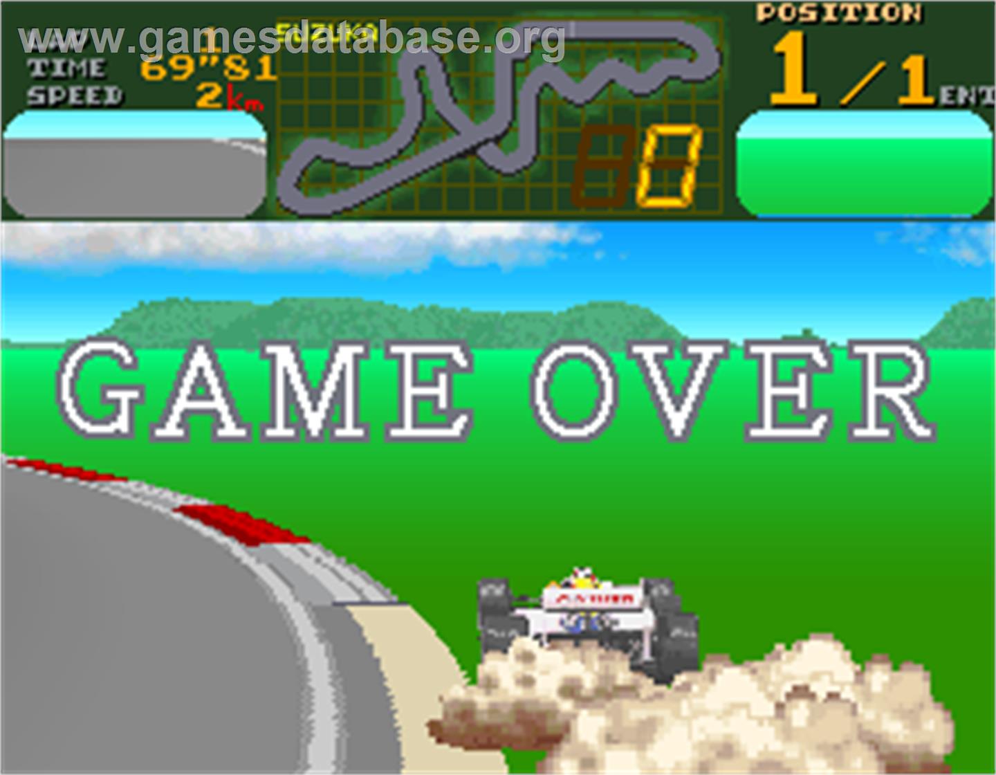 Final Lap - Arcade - Artwork - Game Over Screen