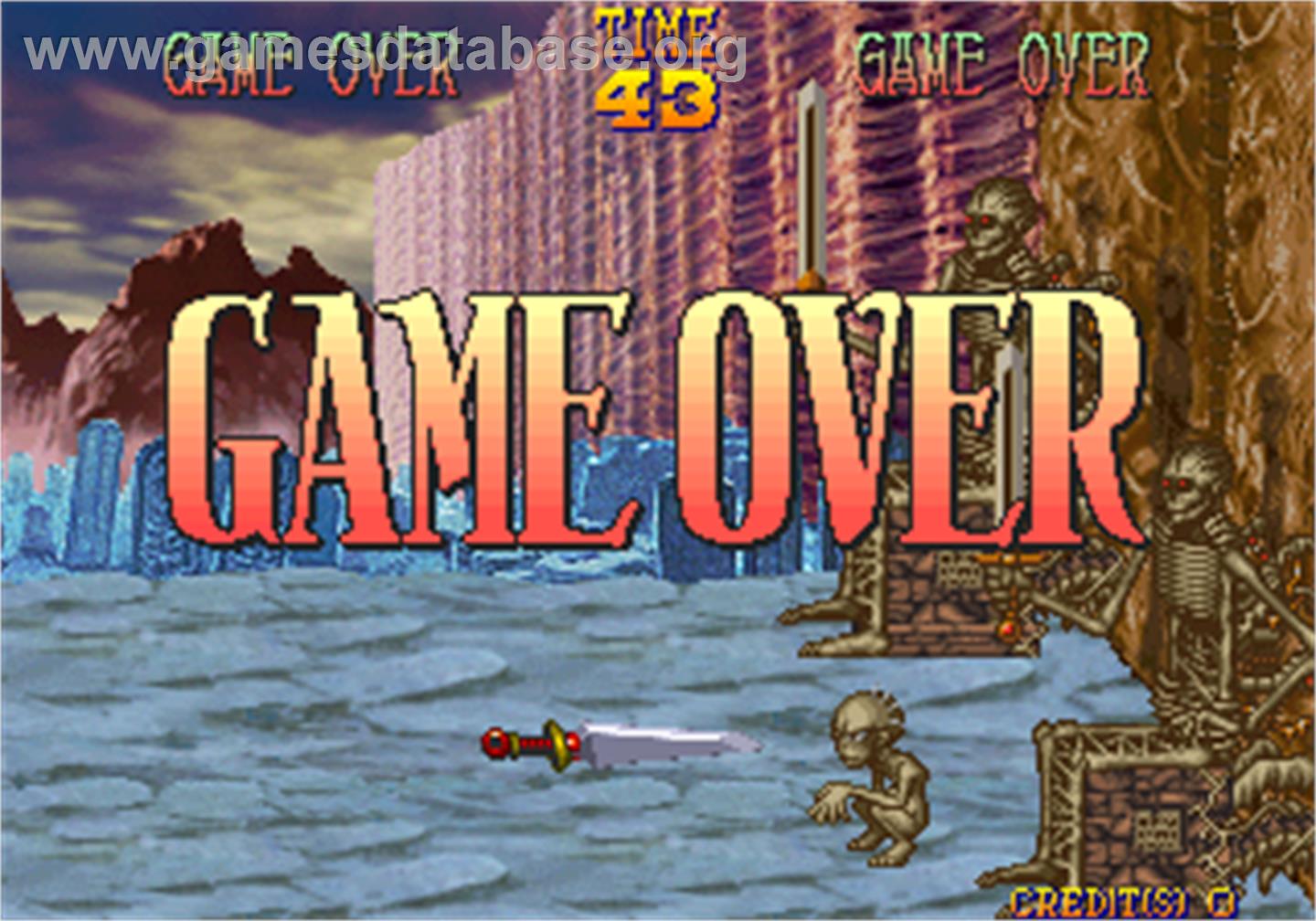 Gaia Crusaders - Arcade - Artwork - Game Over Screen