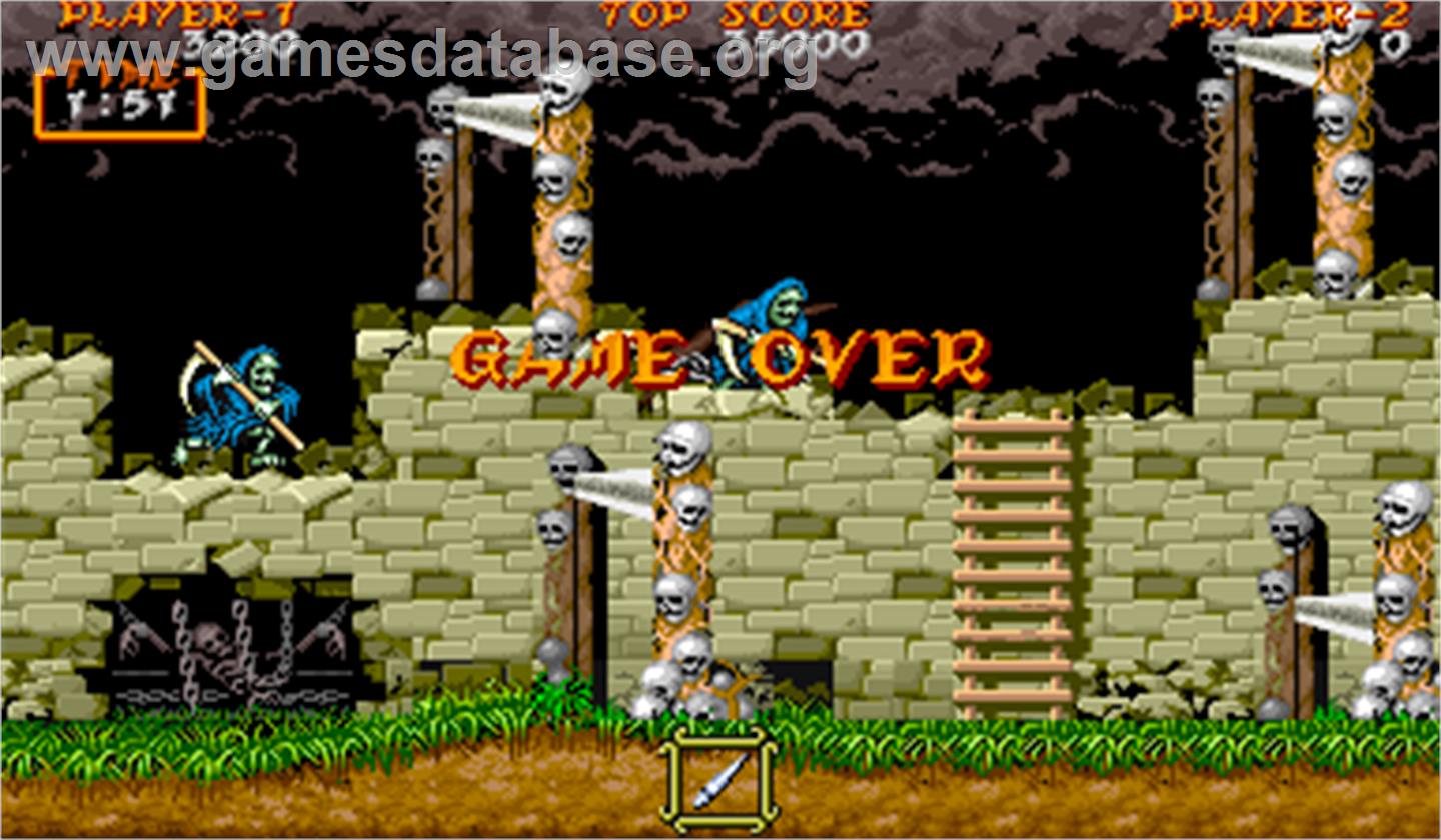 Ghouls'n Ghosts - Arcade - Artwork - Game Over Screen