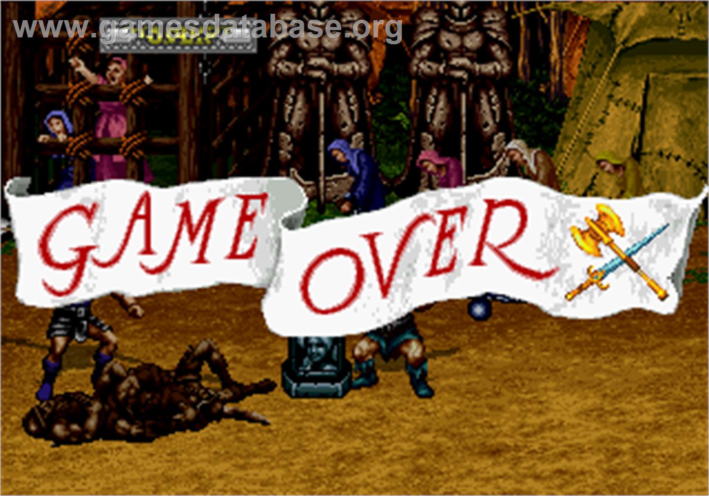 Golden Axe: The Revenge of Death Adder - Arcade - Artwork - Game Over Screen