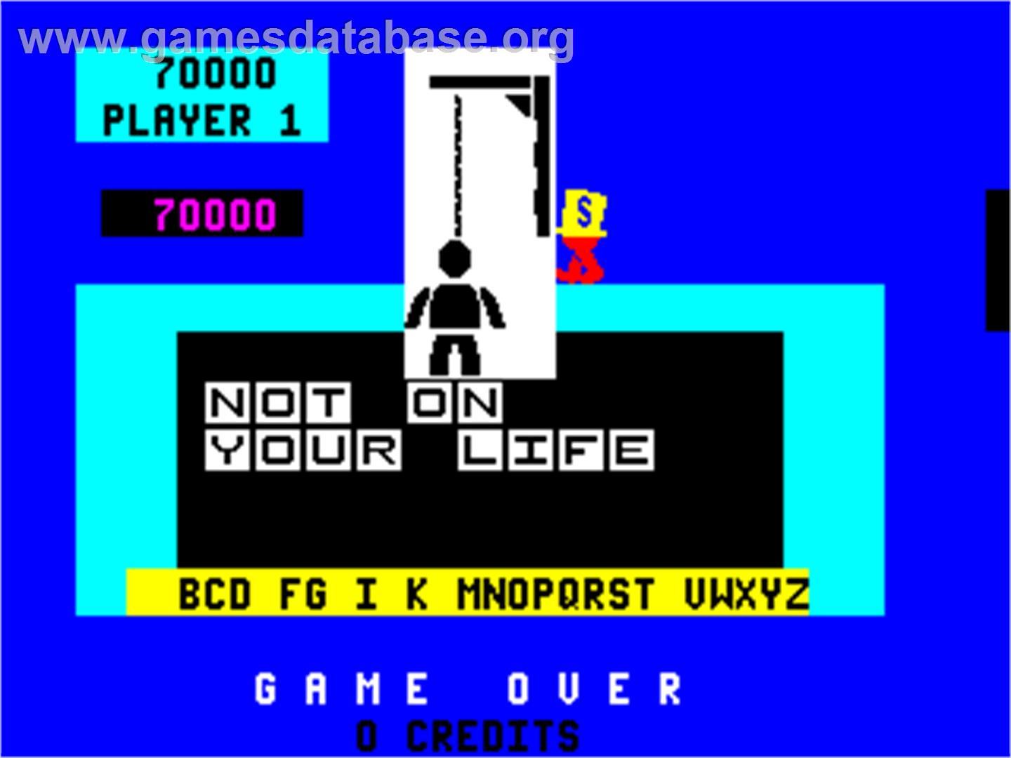 Hangman - Arcade - Artwork - Game Over Screen