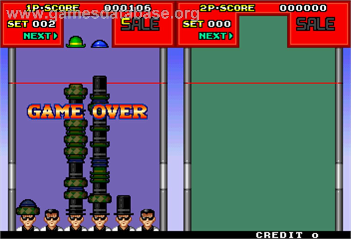 Hatris - Arcade - Artwork - Game Over Screen