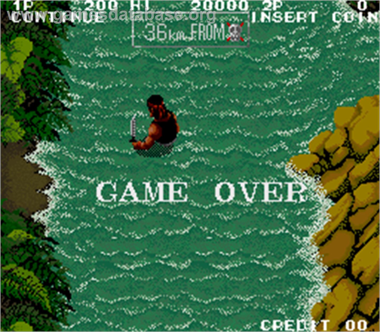 Ikari III - The Rescue - Arcade - Artwork - Game Over Screen