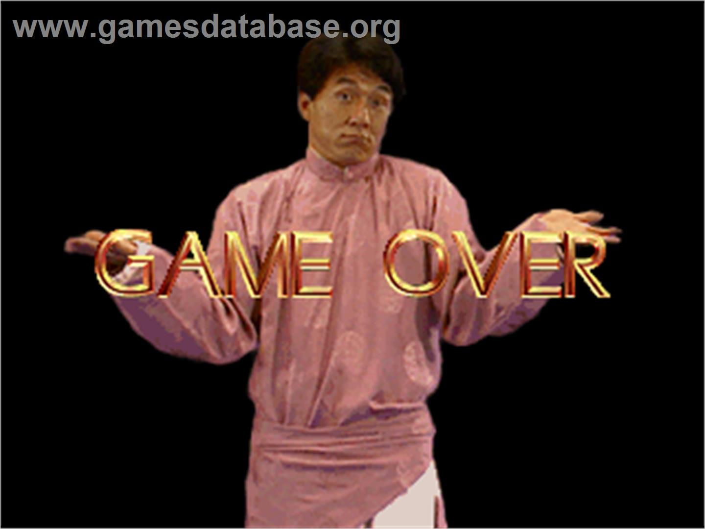 Jackie Chan - The Kung-Fu Master - Arcade - Artwork - Game Over Screen