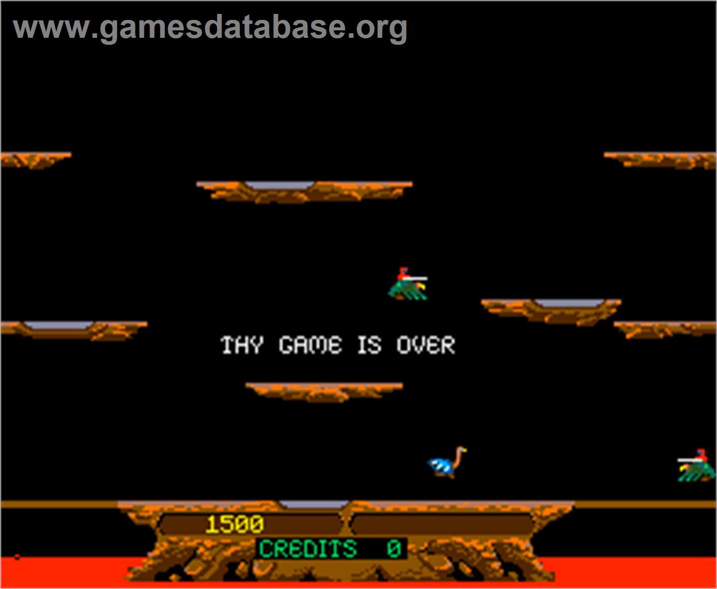 Joust - Arcade - Artwork - Game Over Screen