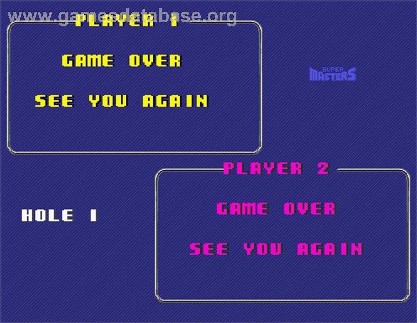Jumbo Ozaki Super Masters Golf - Arcade - Artwork - Game Over Screen