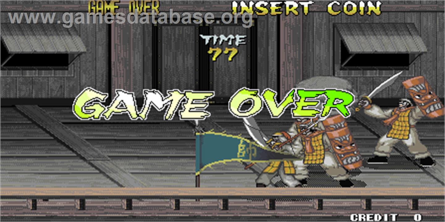 Knights of Valour / Sangoku Senki - Arcade - Artwork - Game Over Screen