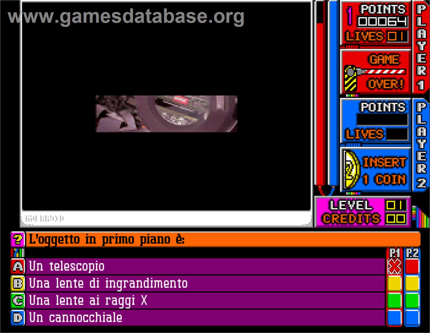 Laser Quiz 2 Italy - Arcade - Artwork - Game Over Screen