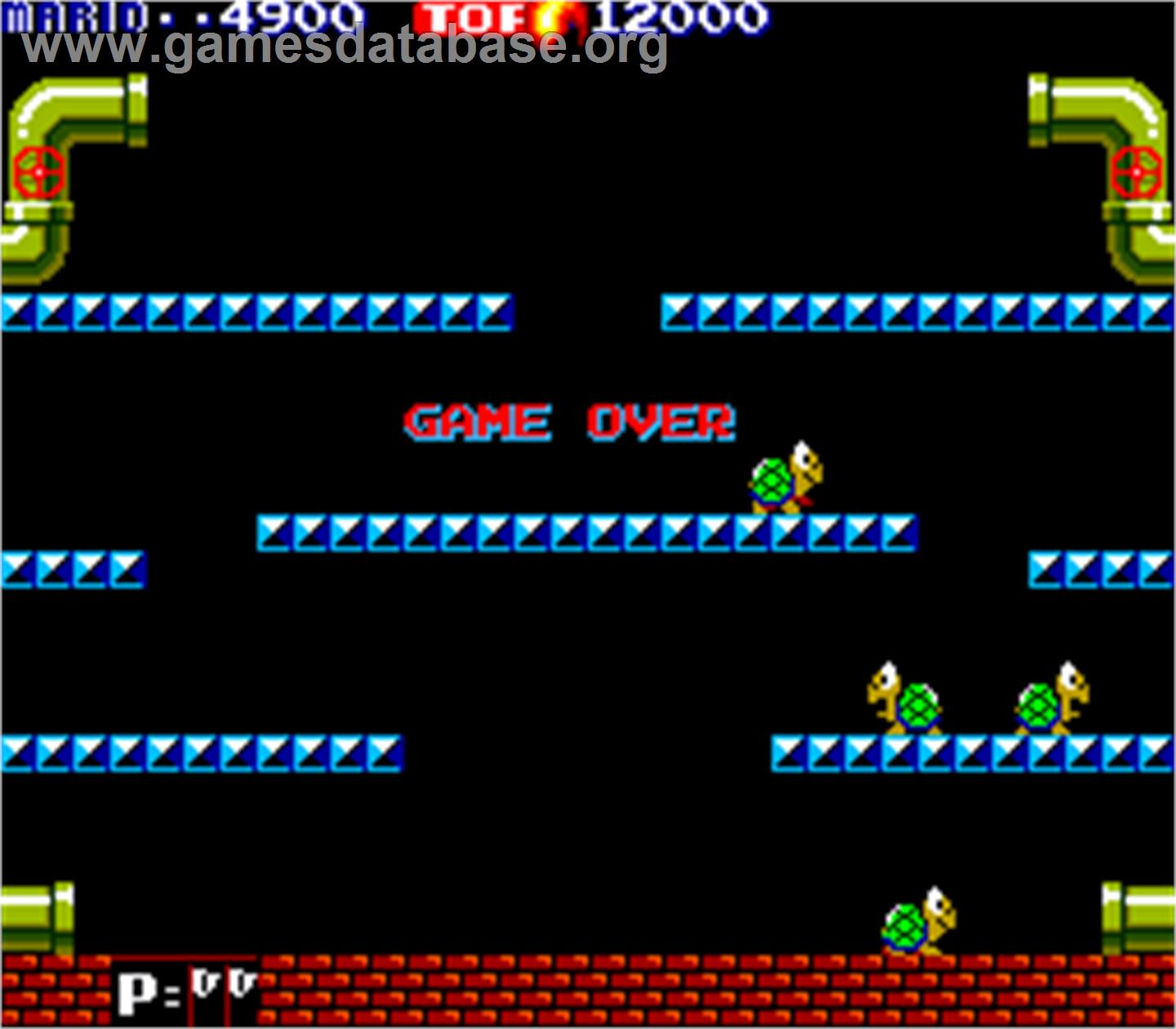 Mario Bros. - Arcade - Artwork - Game Over Screen