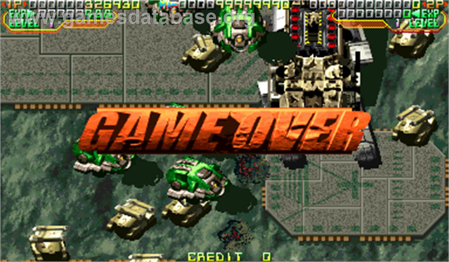 Mars Matrix: Hyper Solid Shooting - Arcade - Artwork - Game Over Screen