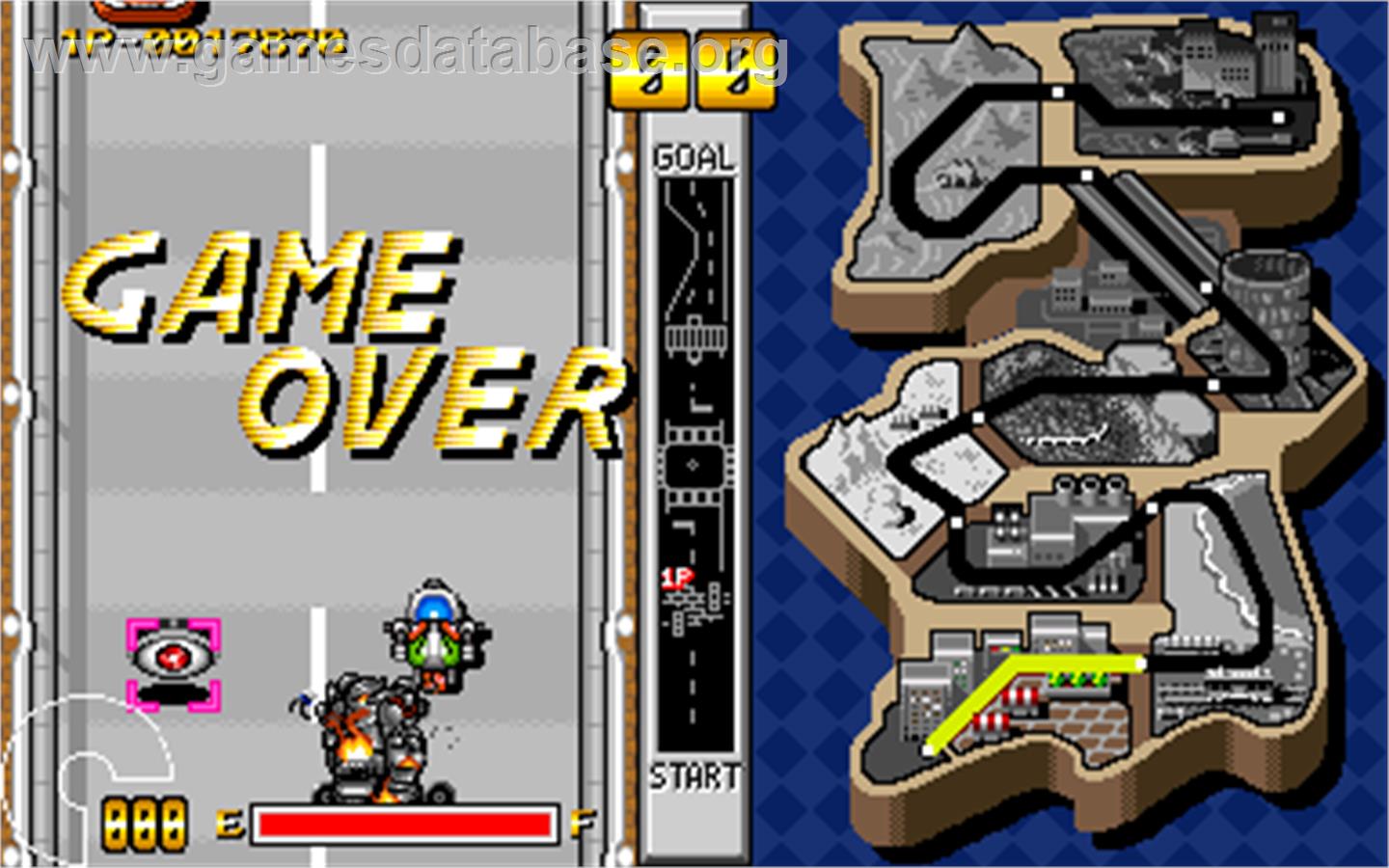 Masked Riders Club Battle Race - Arcade - Artwork - Game Over Screen